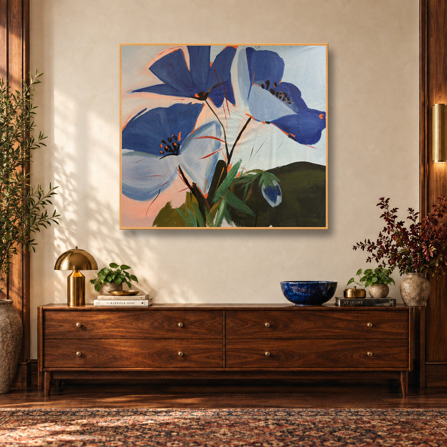 Blossoming in Blue - UNFRAMED CONTEMPORARY Original Painting
