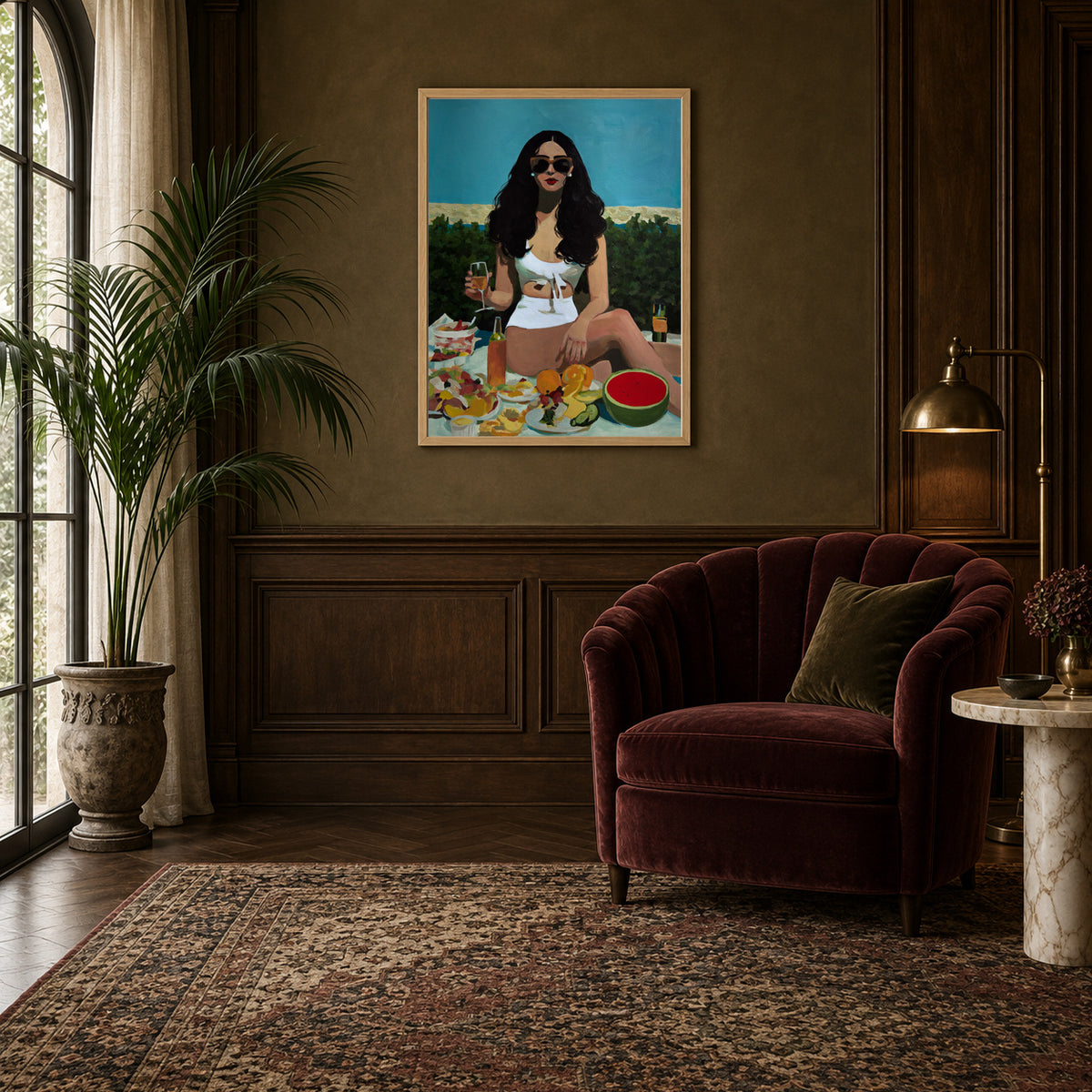 At the Coastal Villa - Original Painting