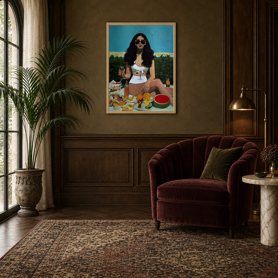 At the Coastal Villa - Original Painting