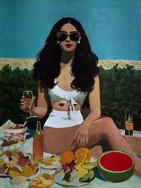 At the Coastal Villa - Original Painting