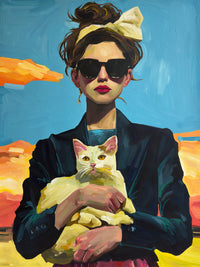 Femme and Feline - Canvas Print