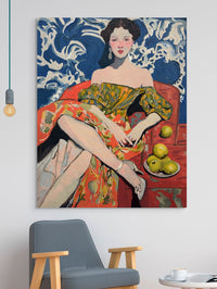 Lady with apples  Canvas Print