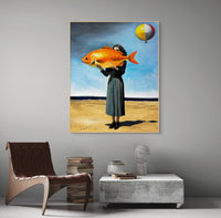 The golden catch Canvas print